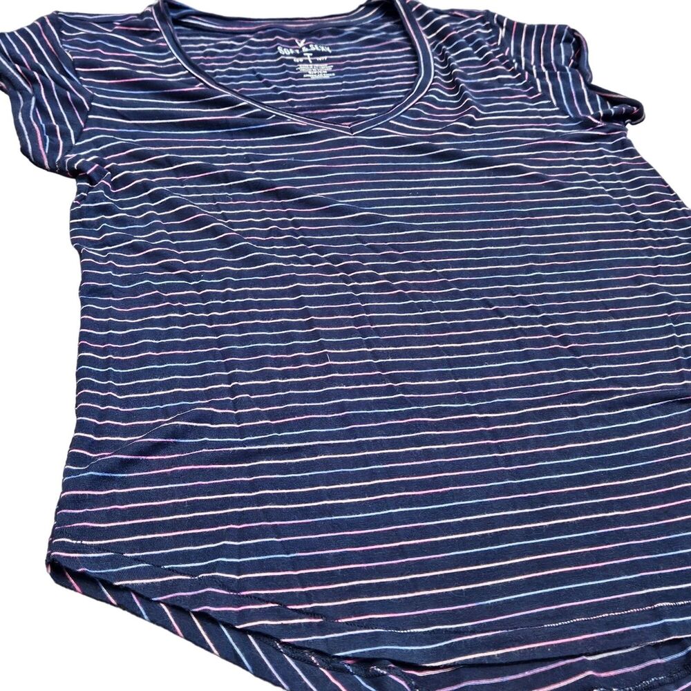 American Eagle Soft & Sexy Women's Short Sleeve V-Neck Casual Shirt Size S/P/CH - Picture 3 of 8